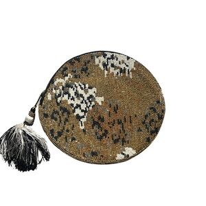 JASPER & JEERA for Anthropologie
Beaded Bronze & Black/White Circle Bag